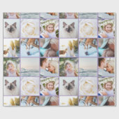 Your Photo Custom Grid Collage Lavender purple ラッピングペーパー (フラット)