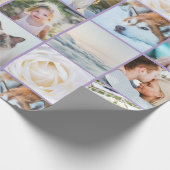 Your Photo Custom Grid Collage Lavender purple ラッピングペーパー (角)