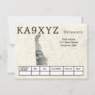 Your Photo Delawareシェイプ切り出しカスタムQSL ポストカード