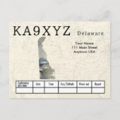 Your Photo Delawareシェイプ切り出しカスタムQSL ポストカード (正面)