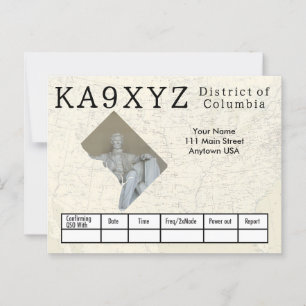 Your Photo District of Columbia切り出しQSL ポストカード