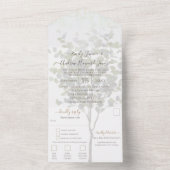 Your Photo Eucalyptusツリー金ゴールド幾何学模様 オールインワン招待状 (内側)