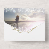 Your Photo Eucalyptusツリー金ゴールド幾何学模様 オールインワン招待状 (裏面)