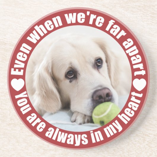 YOUR PHOTO Far Apart Love砂岩コースター コースター (正面)