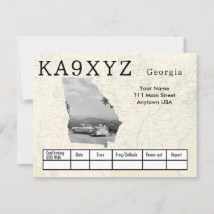 Your Photo Georgia Shapes切り出しカスタムQSL ポストカード