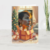 Your Photo Gift from Pets Holiday Greeting Card カード (正面)