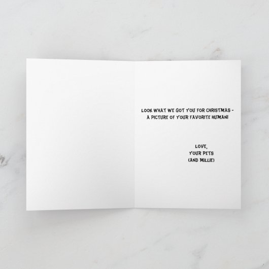Your Photo Gift from Pets Holiday Greeting Card カード (内部)