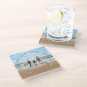 Your Photo Glass Coaster Gift with Custom Text ガラスコースター (アングル)