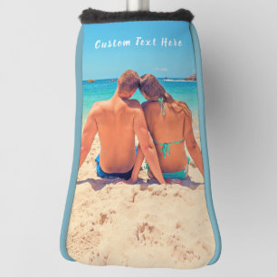 Your Photo Golf Head Cover Gift with Custom Text ゴルフヘッドカバー