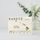 Your Photo Hawaii Shapes切り出しカスタムQSL ポストカード (スタンド正面)