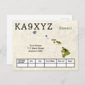 Your Photo Hawaii Shapes切り出しカスタムQSL ポストカード (正面/裏面)