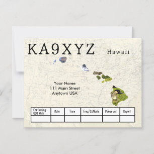 Your Photo Hawaii Shapes切り出しカスタムQSL ポストカード