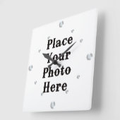 Your Photo Here Wall Clock（写真の壁掛け時計） スクエア壁時計 (傾斜)