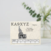 Your Photo Idaho Shapes切り出しカスタムQSL ポストカード (スタンド正面)