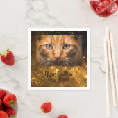 YOUR Photo inグリッターカスタム文字紙ナプキン スタンダードカクテルナプキン (インサイチュ)