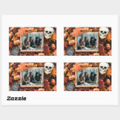 YOUR PHOTO in a Halloween Frameスタンプ 長方形シール (シート)