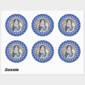 YOUR PHOTO in a Snowflake Frameスタンプ ラウンドシール (シート)