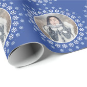 YOUR PHOTO in a Snowflake Frameラッピング紙 ラッピングペーパー (ロールコーナー)