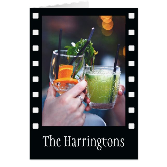 YOUR PHOTO in "film strip"グリーティカスタムングカード (正面)