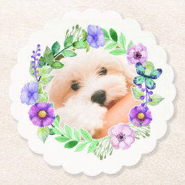 Your Photo in Flower Frame紙 ペーパーコースター