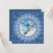 YOUR photo in Frameエレガント文字 カード (正面/裏面インサイチュ)