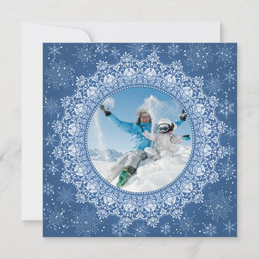 YOUR photo in Frameエレガント文字 カード (正面)