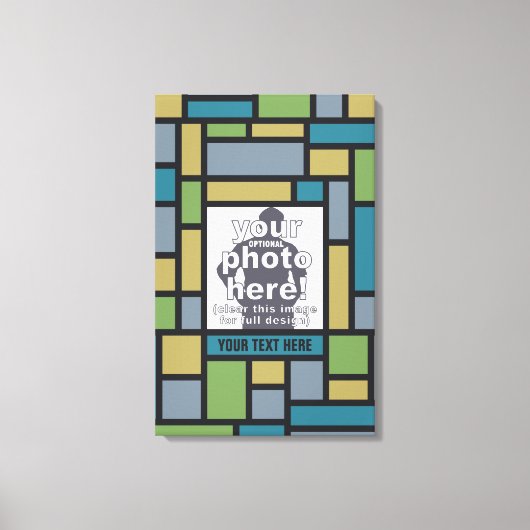 YOUR PHOTO in Geometric Patternキャンバスカスタム キャンバスプリント (正面)
