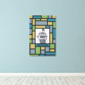 YOUR PHOTO in Geometric Patternキャンバスカスタム キャンバスプリント (インサイチュ (ウッドフロア))