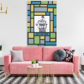 YOUR PHOTO in Geometric Patternキャンバスカスタム キャンバスプリント (インサイチュ (リビング))