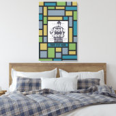 YOUR PHOTO in Geometric Patternキャンバスカスタム キャンバスプリント (インサイチュ (寝室))