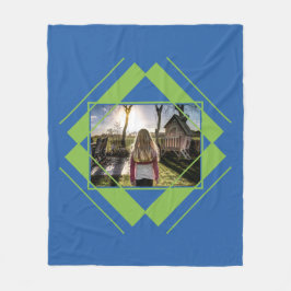 YOUR PHOTO in Geometric Patternフリースブランケット フリースブランケット