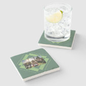 YOUR PHOTO in Geometric Pattern stone coasters ストーンコースター (横)