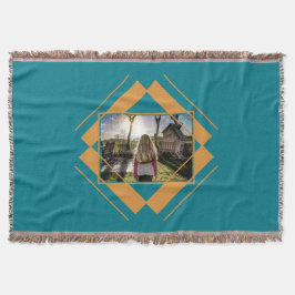 YOUR PHOTO in Geometric Pattern throw毛布 スローブランケット