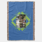 YOUR PHOTO in Geometric Pattern throw毛布 スローブランケット (正面縦)