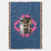 YOUR PHOTO in Geometric Pattern throw毛布 スローブランケット (正面縦)