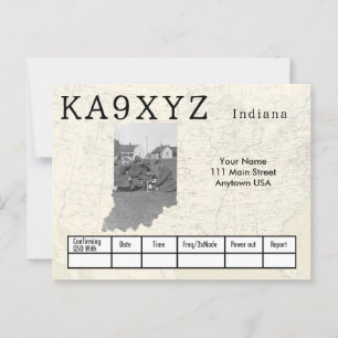 Your Photo Indiana Shapes切り出しカスタムQSL ポストカード