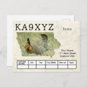 Your Photo Iowa字型切り出しカスタムQSLはがき ポストカード (正面/裏面)