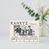 Your Photo Kansasシェイプ切り出しカスタムQSL ポストカード (スタンド正面)