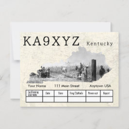 Your Photo Kentuckyの形をした切り出しカスタムQSL ポストカード