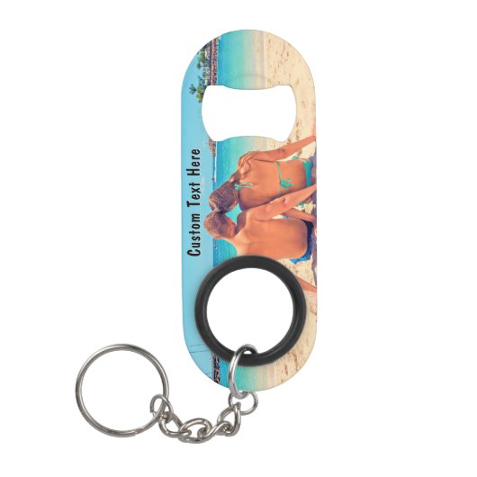 Your Photo Keychain Bottle Opener with Custom Text キーホルダー栓抜き (正面)