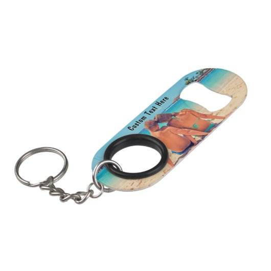 Your Photo Keychain Bottle Opener with Custom Text キーホルダー栓抜き (正面アングル)