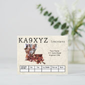 Your Photo Louisiana Shapes切り出しカスタムQSL ポストカード (スタンド正面)