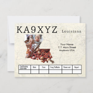 Your Photo Louisiana Shapes切り出しカスタムQSL ポストカード
