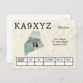 Your Photo Maineの形をした切り出しカスタムQSLはがき ポストカード (正面/裏面)