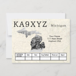 Your Photo Michigan Shapes切り出しカスタムQSL ポストカード