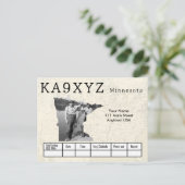Your Photo Minnesotaの形をした切り出しカスタムQSL ポストカード (スタンド正面)