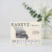 Your Photo Missouri Shapes切り出しカスタムQSL ポストカード (スタンド正面)