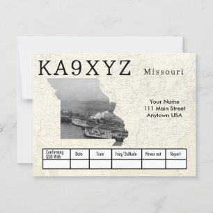 Your Photo Missouri Shapes切り出しカスタムQSL ポストカード