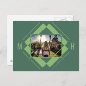 YOUR Photo & Monogram幾何学模様はがき ポストカード (正面/裏面)