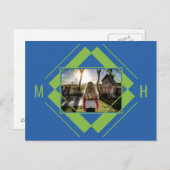 YOUR Photo & Monogram幾何学模様はがき ポストカード (正面/裏面)